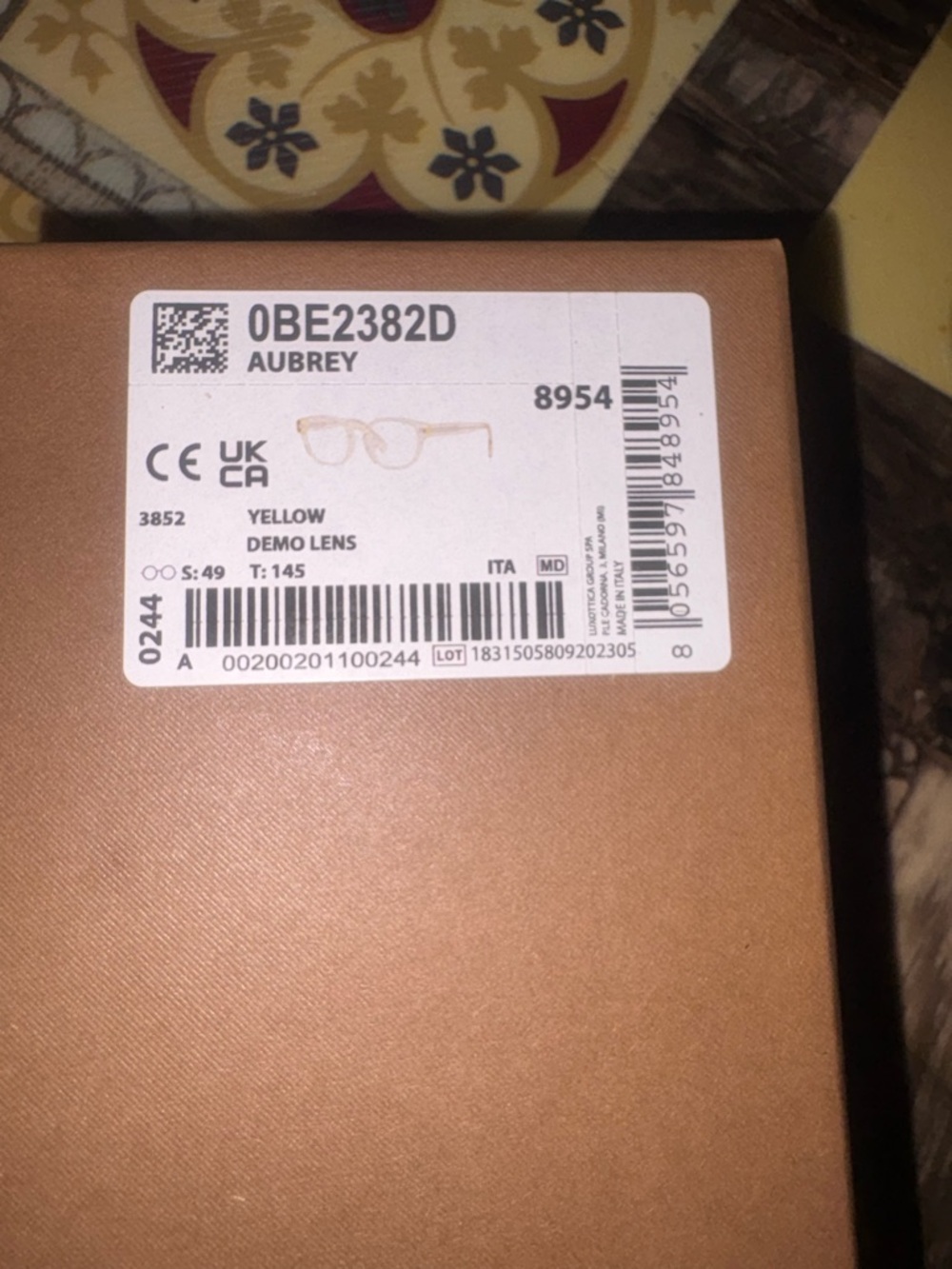 Burberry Clear Crystal Frame Eyeglasses - Picture 7 of 8